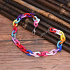 1PCS Adjustable Boho Rainbow Color Necklace Colorful Acrylic Link Chain Necklaces For Women Girls Jewelry Gifts