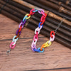 1PCS Adjustable Boho Rainbow Color Necklace Colorful Acrylic Link Chain Necklaces For Women Girls Jewelry Gifts