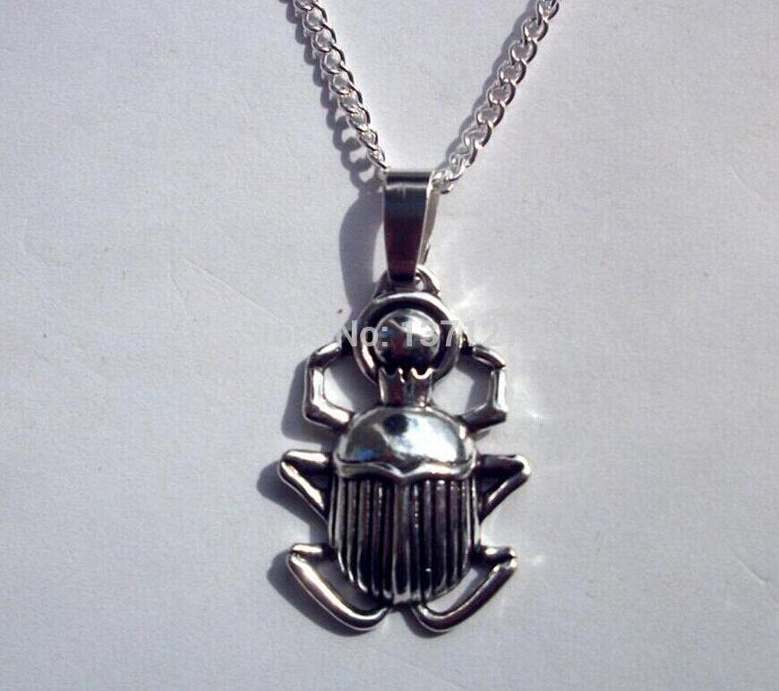 1PCS Tibetan Silver Egyptian scarab Charms Statement Necklace&Pendants DIY Jewelry For Woman&Men Gift  X4