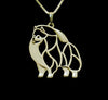 1PCS  cartoon Boho Chic Alloy pomeranian necklace dog pendant jewelry golden colors plated