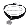 1PCs Vintage Women Gothic Leon The Professional Mathilda Necklace Girls Black Velvet Ribbon Retro Sun Shaped Choker Necklace