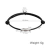1Pair Personalized Custom Name Date Couple Bracelets Mutual Attraction Rope Braided Bangle With Magnetic Bell Gift For Lover