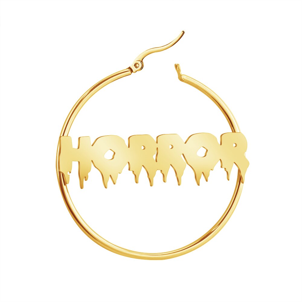 1Pair Personalized Customized Hoop Earrings For Women Earrings Horror Circle Stainless steel Halloween Party Jewelry Gift