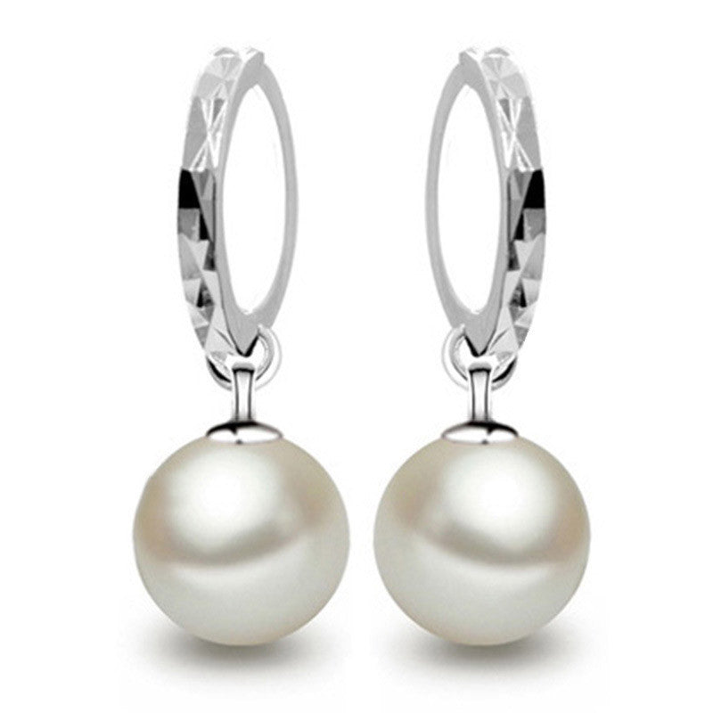 1Pair Women Earrings Ear Stud Jewelry Pearl Earrings Simple Pattern Designed Style