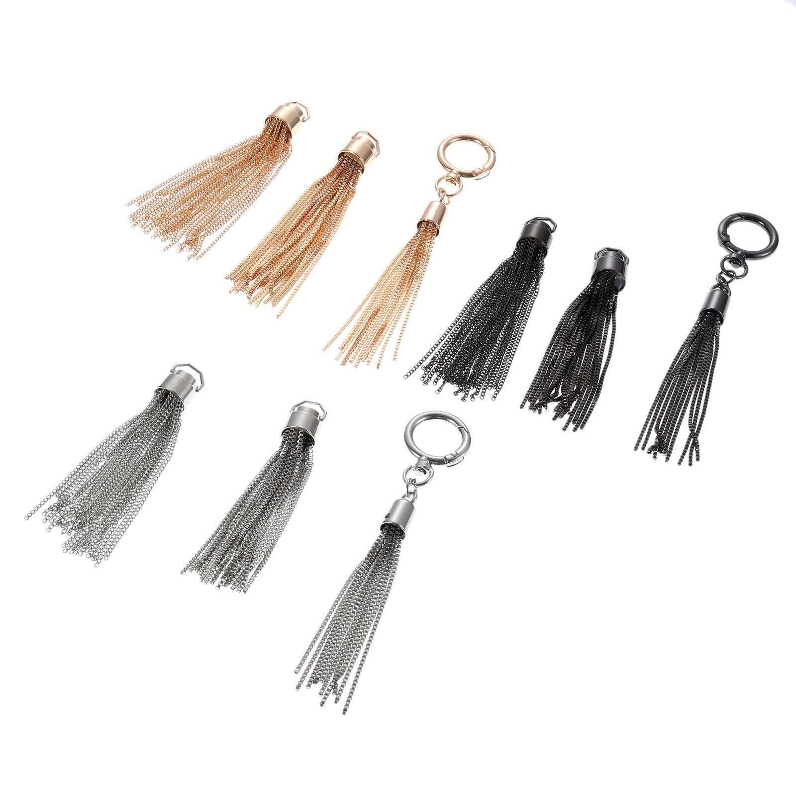 1Pc 10/11/15mm Metal Chain Tassel Zinc Alloy Keychain Decor for Handbags Small Ornaments Tassel Buckle Bags Hardware Accessories