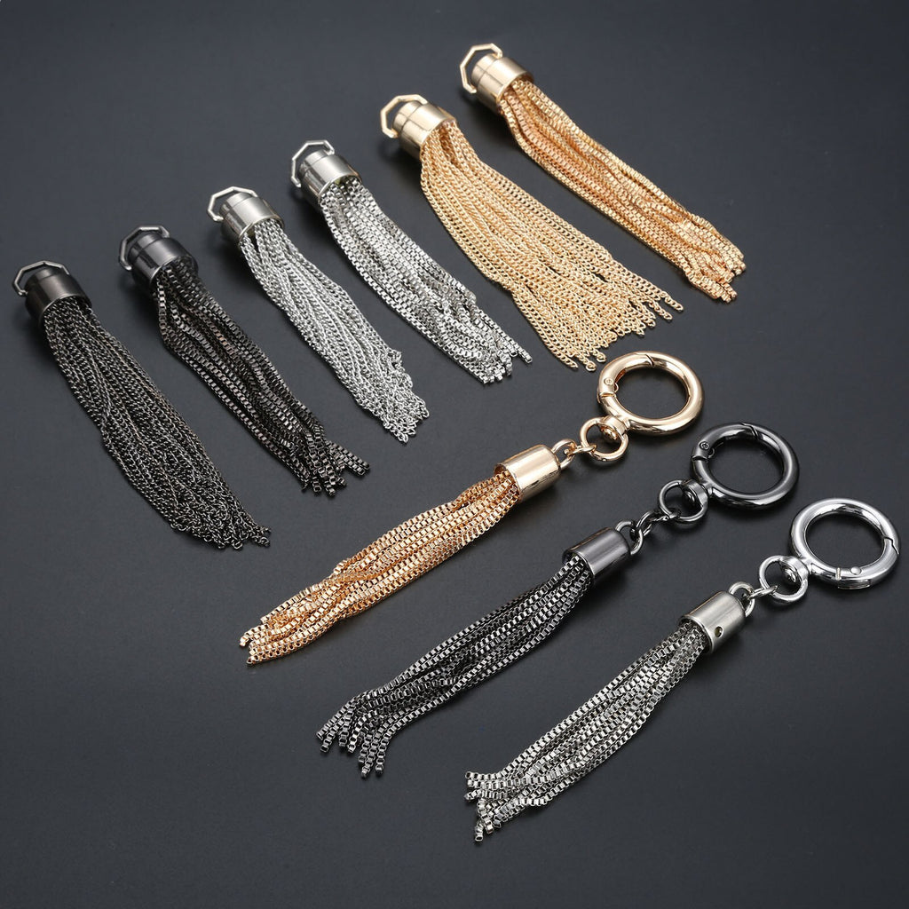1Pc 10/11/15mm Metal Chain Tassel Zinc Alloy Keychain Decor for Handbags Small Ornaments Tassel Buckle Bags Hardware Accessories