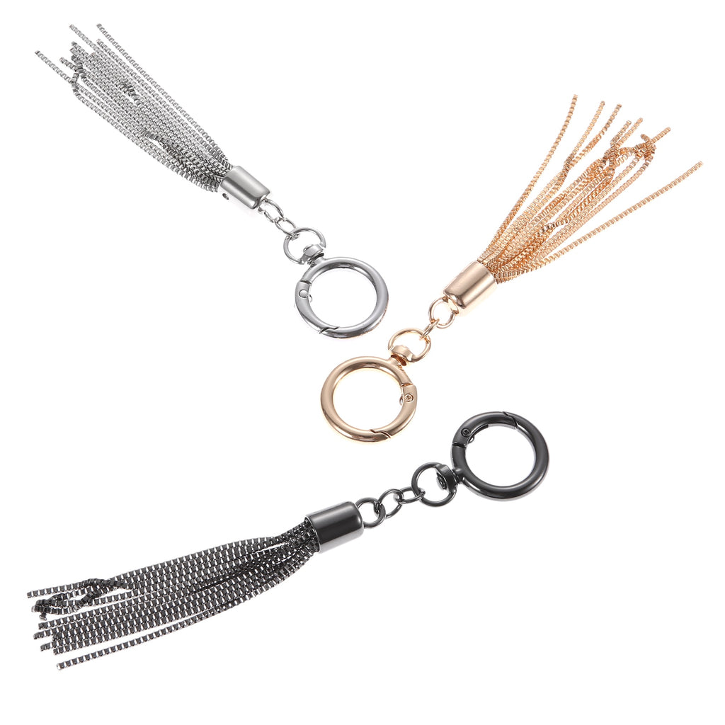 1Pc 10/11/15mm Metal Chain Tassel Zinc Alloy Keychain Decor for Handbags Small Ornaments Tassel Buckle Bags Hardware Accessories