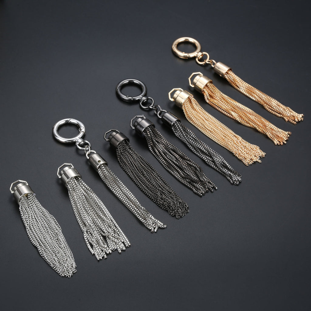 1Pc 10/11/15mm Metal Chain Tassel Zinc Alloy Keychain Decor for Handbags Small Ornaments Tassel Buckle Bags Hardware Accessories