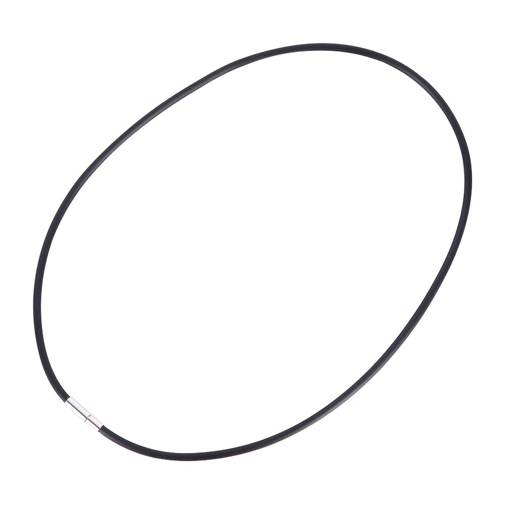 1Pc Black Rubber Cord Necklace Bracelet with Stainless Steel Closure Simple Jewelry make necklace bracelets 2021 New