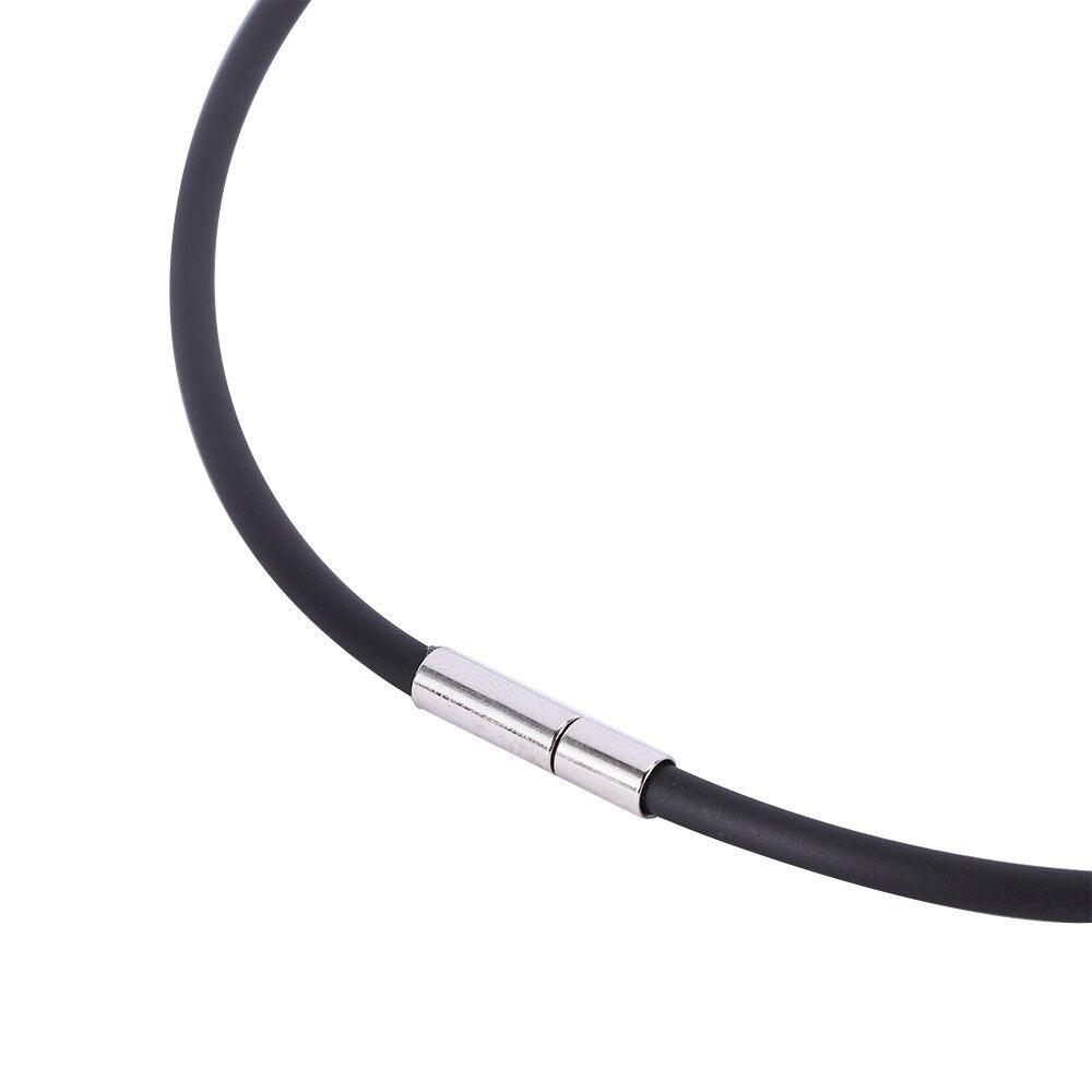 1Pc Black Rubber Cord Necklace Bracelet with Stainless Steel Closure Simple Jewelry make necklace bracelets 2021 New