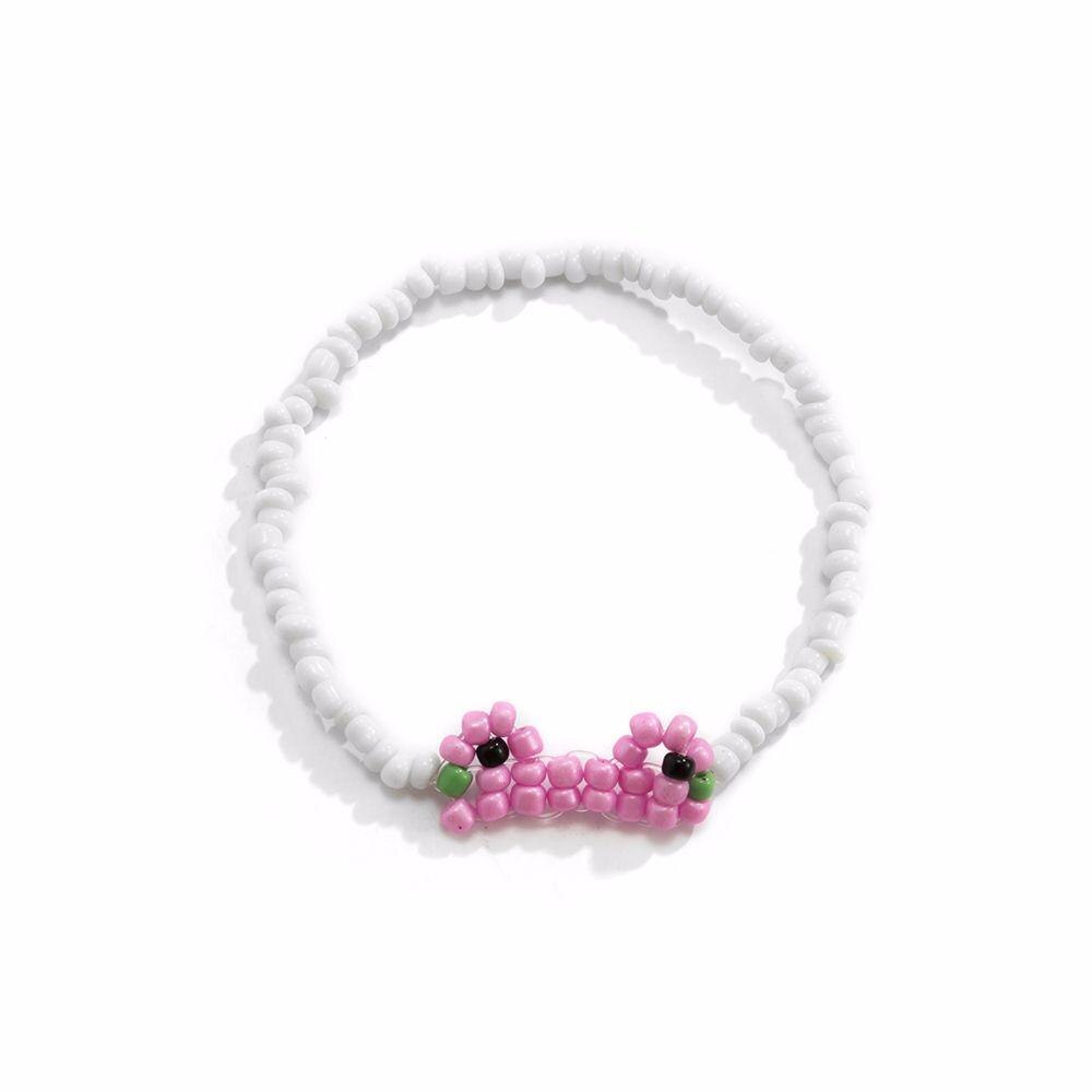 1Pc Bohemian Creative Weaving Multicolor Rice Bead Ring Necklace Cartoon Beaded Frog Brcaelets Jewelry