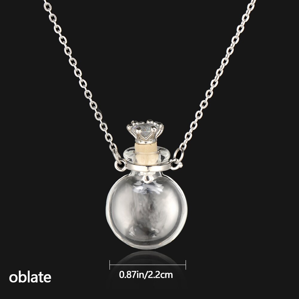 Women's Clear Heart Vial Perfume Bottle Necklaces