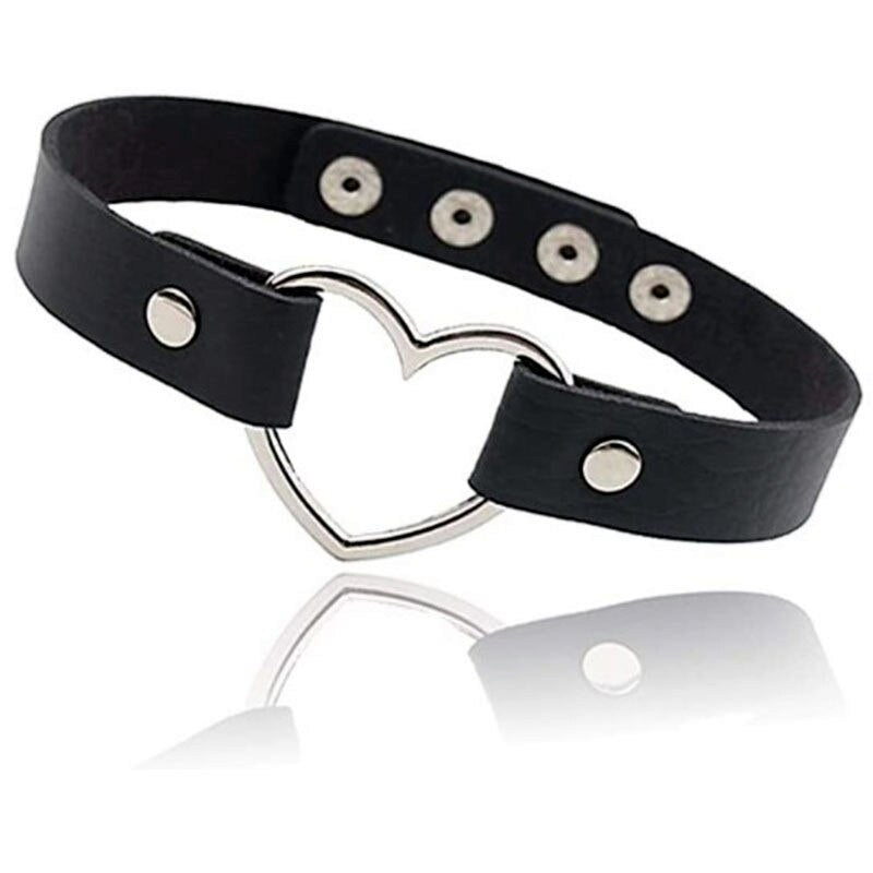 Emo Choker With Spikes Collar Man Leather Necklace Chain Jewelry
