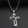 1Pc JESUS Cross Pendant Necklace Jewelry Stainless Steel Chain Christian Symbol Nice  Gifts  2022