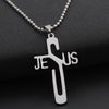 1Pc JESUS Cross Pendant Necklace Jewelry Stainless Steel Chain Christian Symbol Nice  Gifts  2022