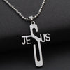 1Pc JESUS Cross Pendant Necklace Jewelry Stainless Steel Chain Christian Symbol Nice  Gifts  2022