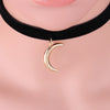 1Pc  3D Moon Pendant Black Korea Velvet Rope Choker Collar Necklace Female Collier Bijoux Girls Gift