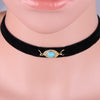 1Pc  Evil Eye With Stone Pendant Black Korea Velvet Rope Choker Collar Necklace Female Collier Bijoux Girls Gift