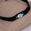 1Pc  Evil Eye With Stone Pendant Black Korea Velvet Rope Choker Collar Necklace Female Collier Bijoux Girls Gift
