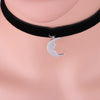 1Pc  Smiling Moon Face Pendant Black Korea Velvet Rope Choker Collar Necklace Female Collier Bijoux Girls Gift