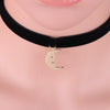 1Pc  Smiling Moon Face Pendant Black Korea Velvet Rope Choker Collar Necklace Female Collier Bijoux Girls Gift