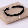 1Pc  Tiny Moon Pendant Black Korea Velvet Rope Choker Collar Necklace Female Simple Make Up Jewelry Girls Gift