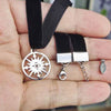 1Pc Cutout Round Compass Pendant Black Korea Velvet Rope Choker Collar Necklace Female Male Collier Bijoux Girls Gift