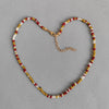 1Pc Simple Acrylic Seed Beads Strand Necklace Multi-color Beaded Elastic String Short Choker Necklace For Women Girls  Jewelry