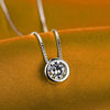 1Pc Single Delicate Round Rhinestone Silver Planted Pendant Fashion Stylish Necklace Beautiful Long Chain Pendant Necklaces