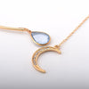 1Pcs Creative Moon Pendant Open Choker Necklace For Ladies Elegant Crystal Cuff Collar Necklace Statement Party Jewelry