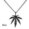 1Pcs  Maple Leaf Necklace Titanium Steel Hemp Leaf Pendant Glittery Charm Chain Gift Jewelry Hip Hop Jewelry Accessories