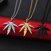 1Pcs  Maple Leaf Necklace Titanium Steel Hemp Leaf Pendant Glittery Charm Chain Gift Jewelry Hip Hop Jewelry Accessories