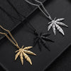 1Pcs  Maple Leaf Necklace Titanium Steel Hemp Leaf Pendant Glittery Charm Chain Gift Jewelry Hip Hop Jewelry Accessories