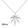 1Pcs  Maple Leaf Necklace Titanium Steel Hemp Leaf Pendant Glittery Charm Chain Gift Jewelry Hip Hop Jewelry Accessories