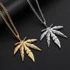1Pcs  Maple Leaf Necklace Titanium Steel Hemp Leaf Pendant Glittery Charm Chain Gift Jewelry Hip Hop Jewelry Accessories