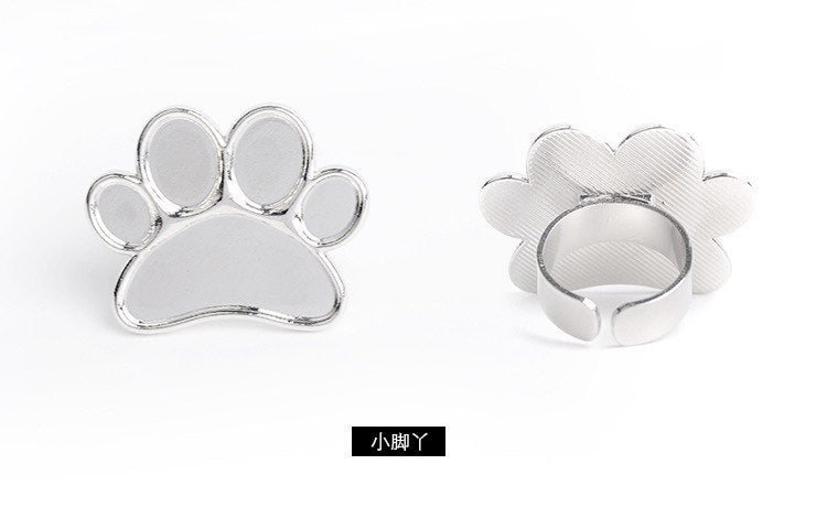1Pcs Fashion Mini Nail Art Metal Palette Dish Paw Finger Ring Painting Drawing Color Pigment Holder Storage Plate DIY JEWELRY