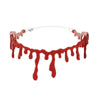 1Pcs Gothic Style Red Blood Drip Necklace Fancy Dress Fun Joke Choker For Women Men Horror Party Jewerly