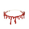 1Pcs Gothic Style Red Blood Drip Necklace Fancy Dress Fun Joke Choker For Women Men Horror Party Jewerly