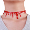1Pcs Gothic Style Red Blood Drip Necklace Fancy Dress Fun Joke Choker For Women Men Horror Party Jewerly