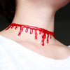 1Pcs Gothic Style Red Blood Drip Necklace Fancy Dress Fun Joke Choker For Women Men Horror Party Jewerly
