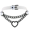 1Pcs Heart Choker With Chain Goth Collar For Girls Punk Cute Kawaii Cosplay Necklace Girl Chockers Harajuku Accessories