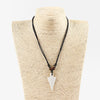 1Pcs Imitation Yak Bone Large Arrow Shark Tooth Teeth Pendant Necklace Surfer Necklace Adjustable Gift