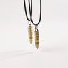 1Pcs Punk Simulation 3D Bullet Necklace Wax Rope Chain 1314 520 Couple Bullet Pendant Necklaces Black Leather Chain