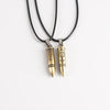 1Pcs Punk Simulation 3D Bullet Necklace Wax Rope Chain 1314 520 Couple Bullet Pendant Necklaces Black Leather Chain