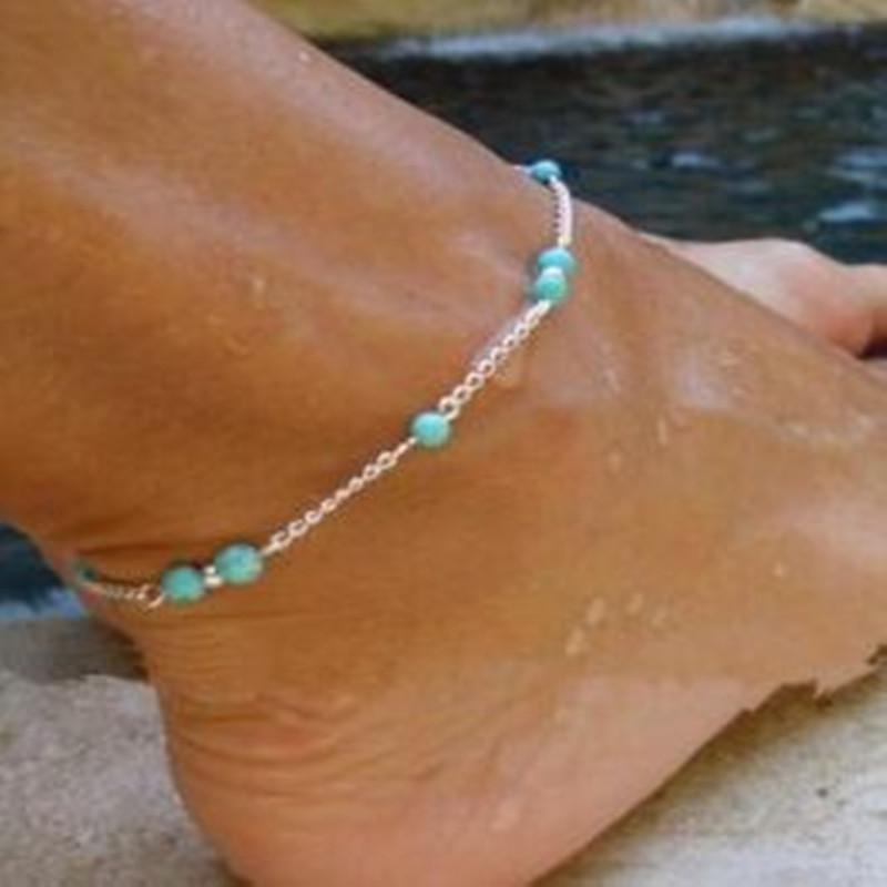 1Pcs Unique Nice Beads Silver Chain Anklet souvenir Ankle Bracelet Foot Jewelry Fast   New Hot Selling