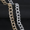 1m/lot 19x17mm Gold/Rhodium Plated Aluminum Buckle Chian Necklace Chains for Jewelry Making