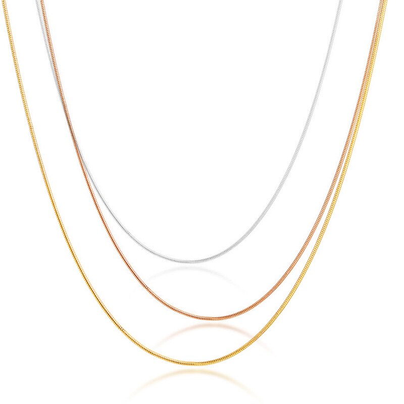 1mm Thin Snake Chain Necklace for Women Girls Stainless Steel Link Choker Herringbone Necklace Stackable Layered Jewelry