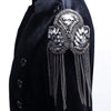 1pair Blazer Shoulder Beaded Tassel Chain Suit Epaulet Punk Fringe Tassel Rhinestones Shoulder Badge for Military Costume Party