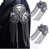 1pair Blazer Shoulder Beaded Tassel Chain Suit Epaulet Punk Fringe Tassel Rhinestones Shoulder Badge for Military Costume Party