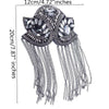 1pair Blazer Shoulder Beaded Tassel Chain Suit Epaulet Punk Fringe Tassel Rhinestones Shoulder Badge for Military Costume Party